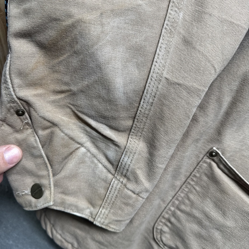 Carhartt Duck Chore Coat Jacket 4XL Tall Tan Blanket Lined Made in USA Workwear - Picture 9 of 15